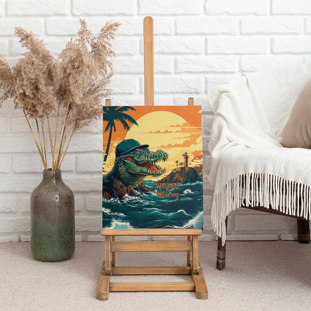 Everglades Alligator Alcatraz Vintage Canvas Wall Art - Wonder Print Shop