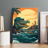 Everglades Alligator Alcatraz Vintage Canvas Wall Art - Wonder Print Shop