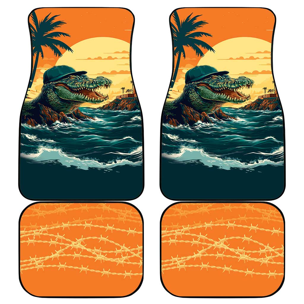 Everglades Alligator Alcatraz Vintage Car Mats - Wonder Print Shop