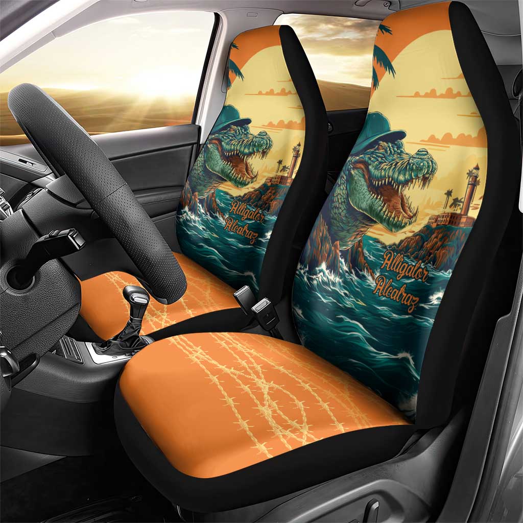 Everglades Alligator Alcatraz Vintage Car Seat Cover - Wonder Print Shop