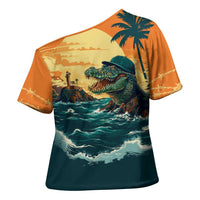 Everglades Alligator Alcatraz Vintage Cross Shoulder Shirt - Wonder Print Shop