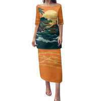 Everglades Alligator Alcatraz Vintage Family Matching Puletasi and Hawaiian Shirt - Wonder Print Shop