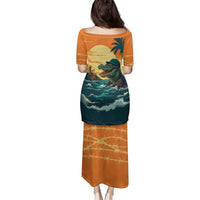 Everglades Alligator Alcatraz Vintage Family Matching Puletasi and Hawaiian Shirt - Wonder Print Shop