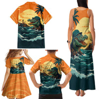 Everglades Alligator Alcatraz Vintage Family Matching Tank Maxi Dress and Hawaiian Shirt - Wonder Print Shop