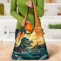 Everglades Alligator Alcatraz Vintage Grocery Bag - Wonder Print Shop
