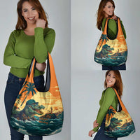 Everglades Alligator Alcatraz Vintage Grocery Bag - Wonder Print Shop