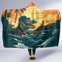 Everglades Alligator Alcatraz Vintage Hooded Blanket - Wonder Print Shop