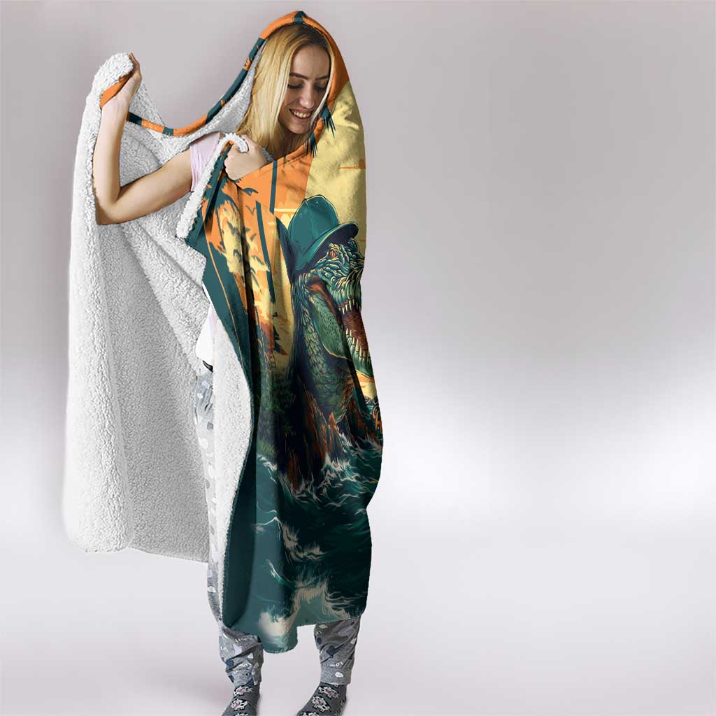 Everglades Alligator Alcatraz Vintage Hooded Blanket - Wonder Print Shop