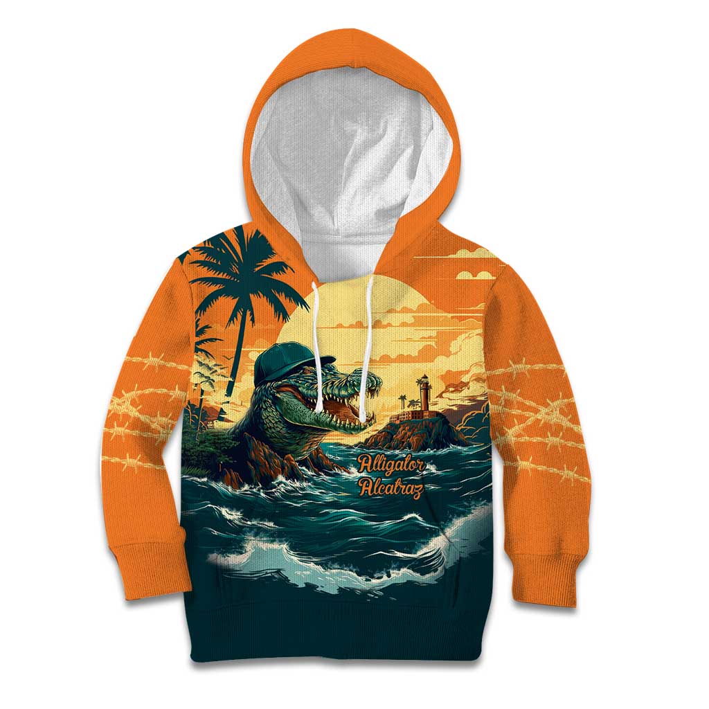 Everglades Alligator Alcatraz Vintage Kid Hoodie - Wonder Print Shop