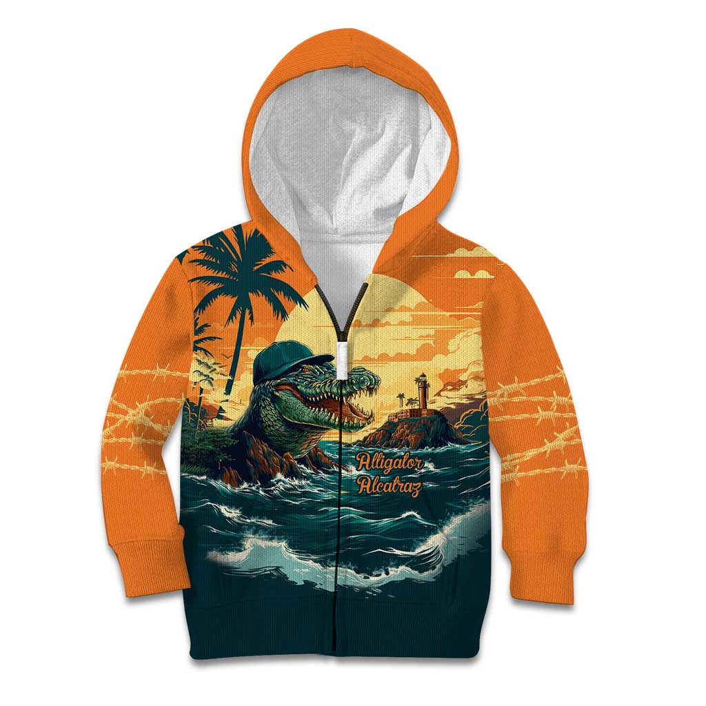 Everglades Alligator Alcatraz Vintage Kid Hoodie - Wonder Print Shop