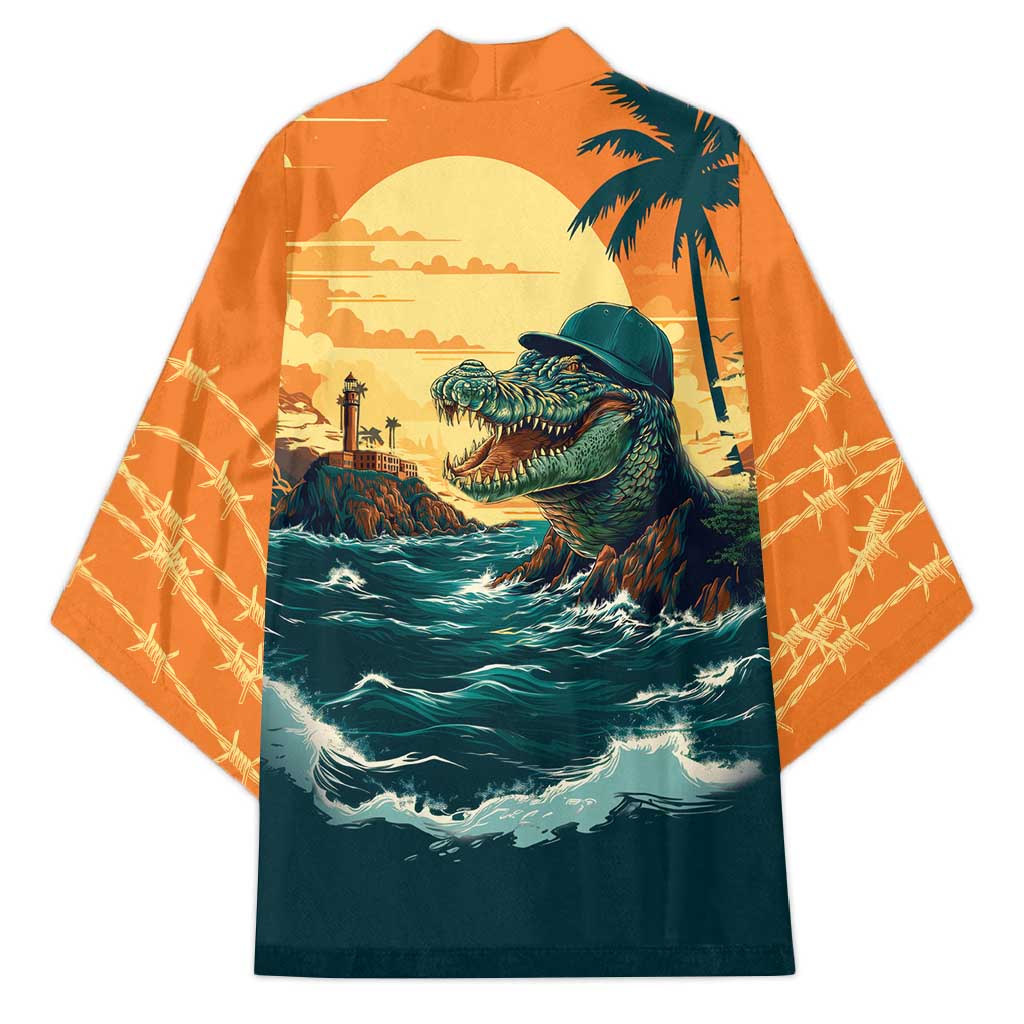 Everglades Alligator Alcatraz Vintage Kimono - Wonder Print Shop