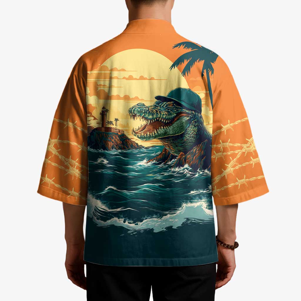 Everglades Alligator Alcatraz Vintage Kimono - Wonder Print Shop