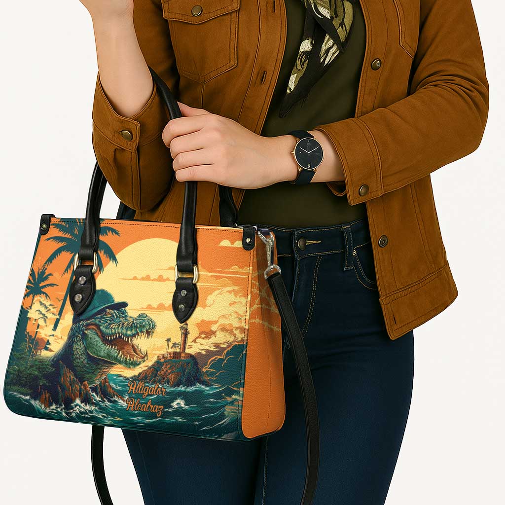 Everglades Alligator Alcatraz Vintage Leather Bag - Wonder Print Shop