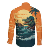 Everglades Alligator Alcatraz Vintage Long Sleeve Button Shirt - Wonder Print Shop