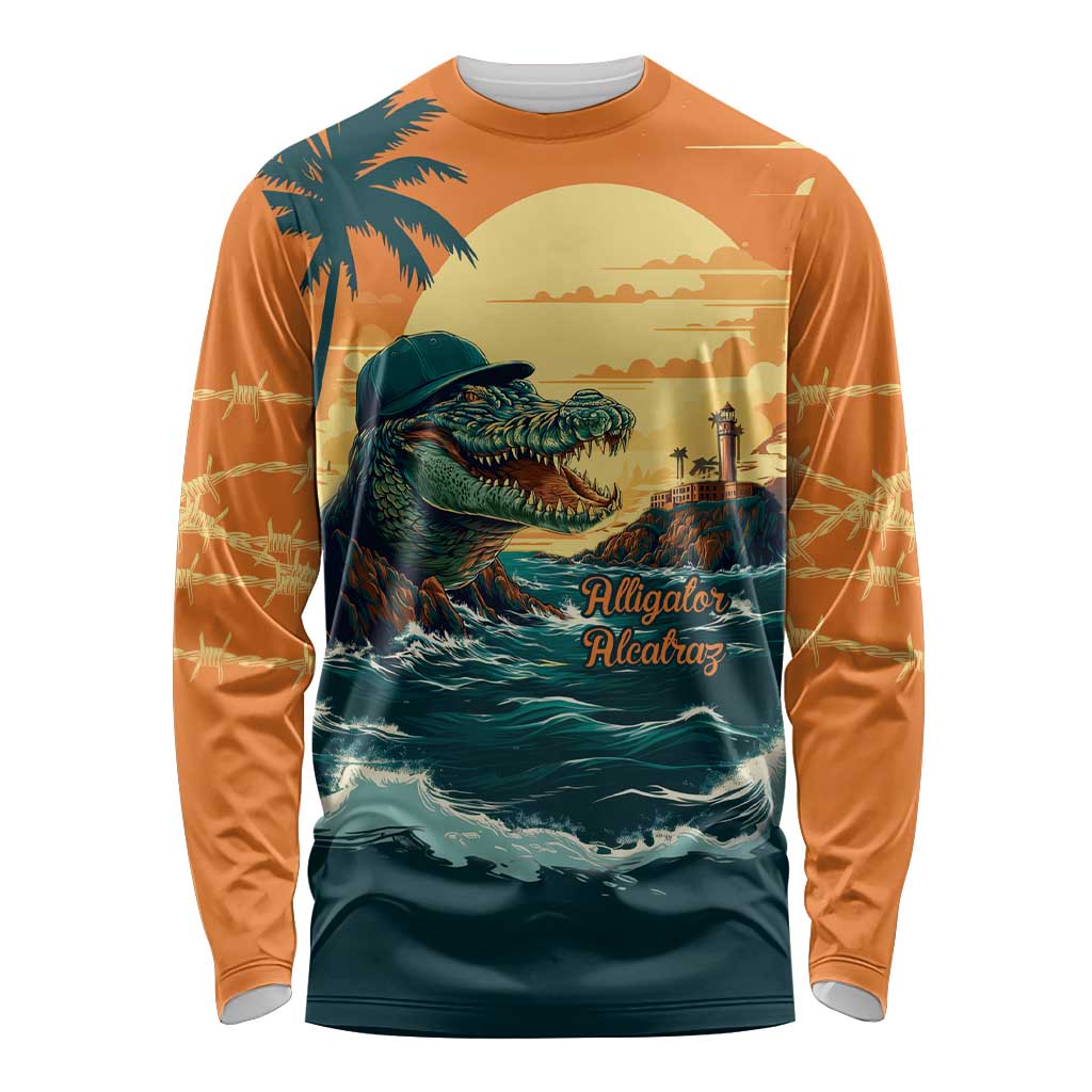 Everglades Alligator Alcatraz Vintage Long Sleeve Shirt - Wonder Print Shop