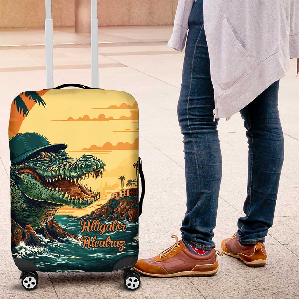 Everglades Alligator Alcatraz Vintage Luggage Cover - Wonder Print Shop
