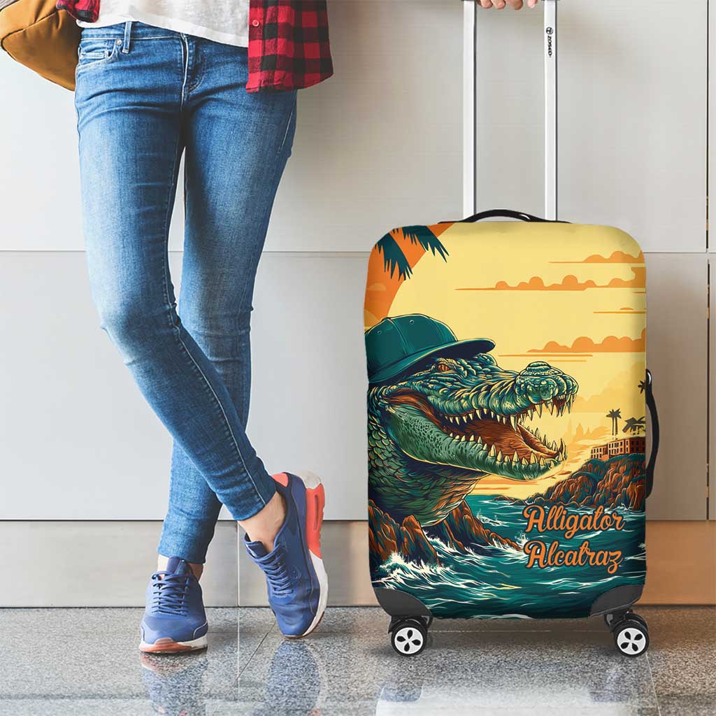 Everglades Alligator Alcatraz Vintage Luggage Cover - Wonder Print Shop