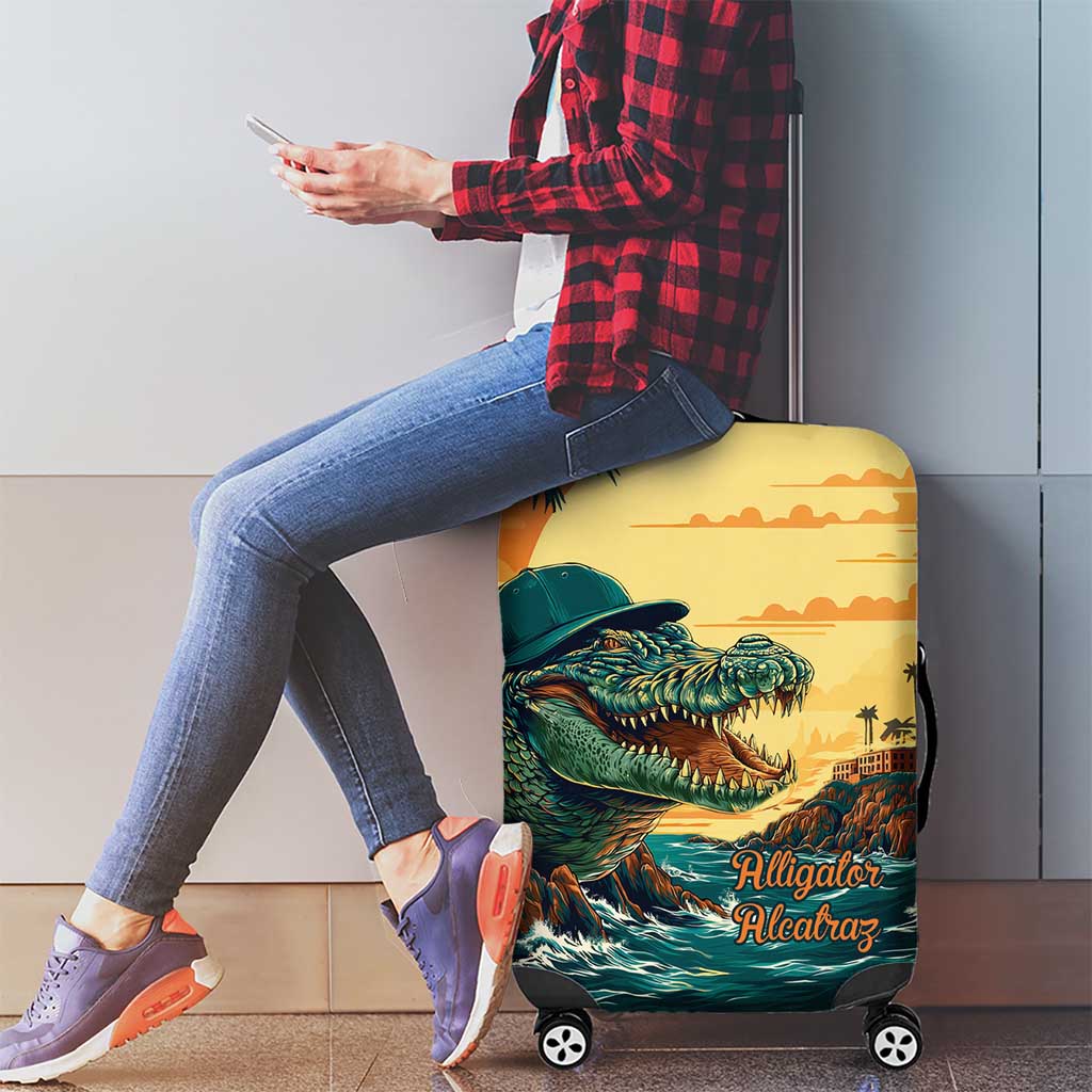 Everglades Alligator Alcatraz Vintage Luggage Cover - Wonder Print Shop