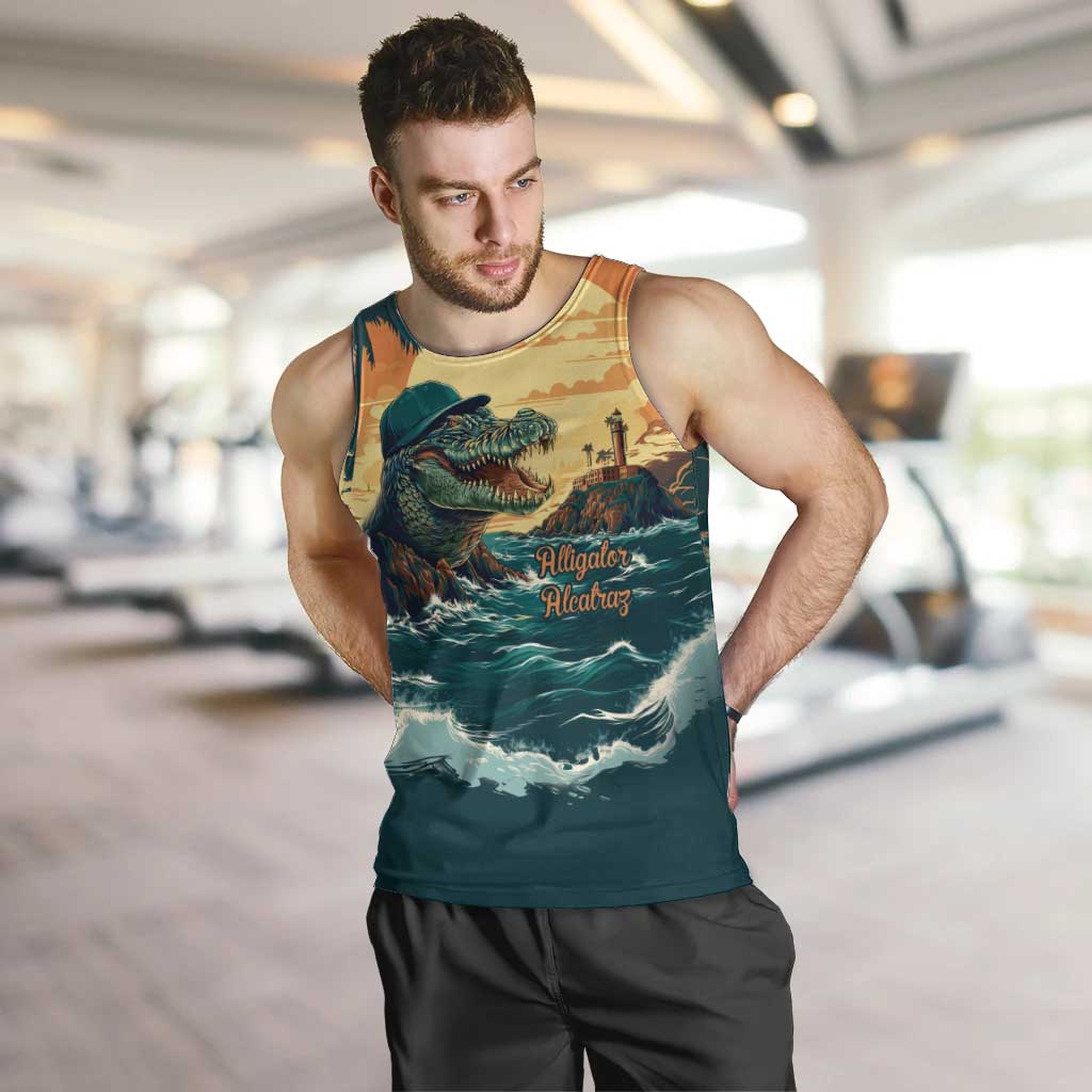 Everglades Alligator Alcatraz Vintage Men Tank Top - Wonder Print Shop