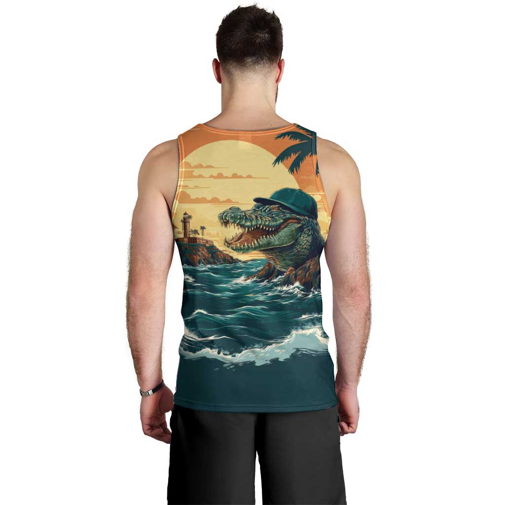 Everglades Alligator Alcatraz Vintage Men Tank Top - Wonder Print Shop