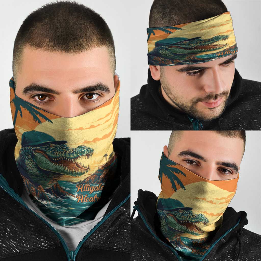 Everglades Alligator Alcatraz Vintage Neck Gaiter - Wonder Print Shop