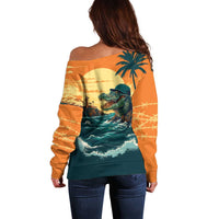Everglades Alligator Alcatraz Vintage Off Shoulder Sweater - Wonder Print Shop
