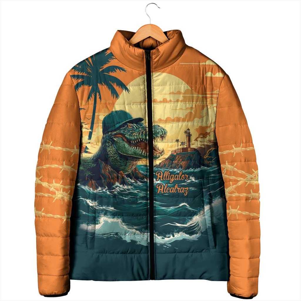 Everglades Alligator Alcatraz Vintage Padded Jacket - Wonder Print Shop