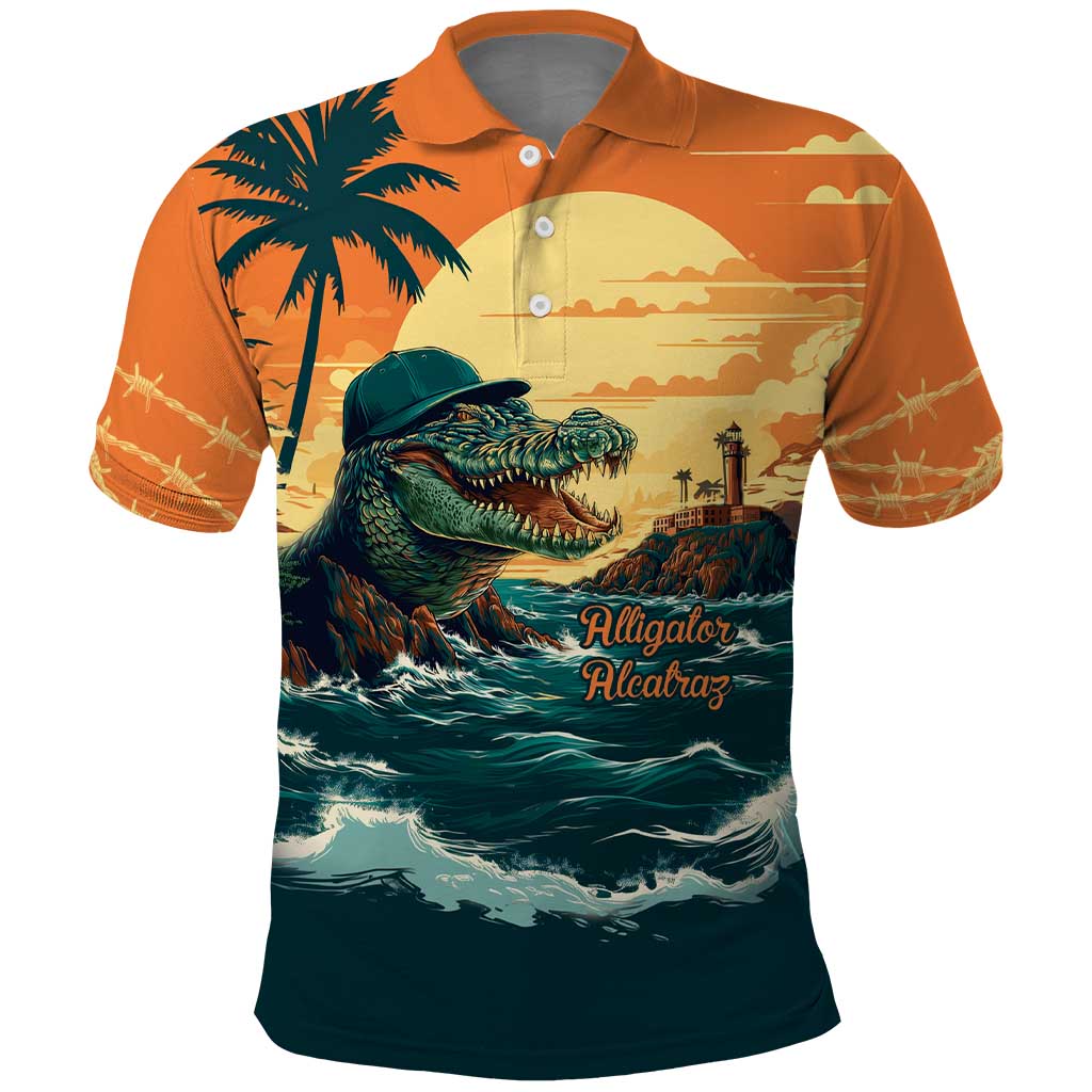 Everglades Alligator Alcatraz Vintage Polo Shirt - Wonder Print Shop