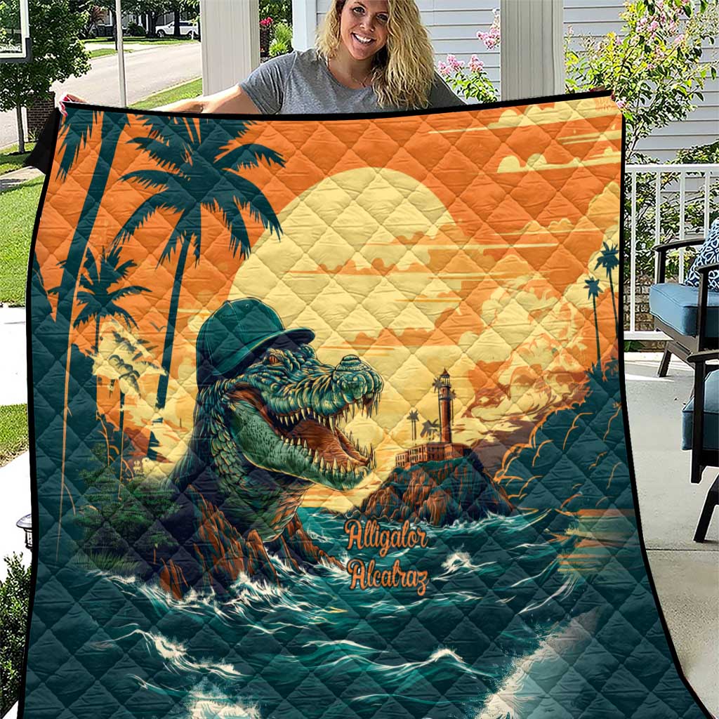 Everglades Alligator Alcatraz Vintage Quilt - Wonder Print Shop