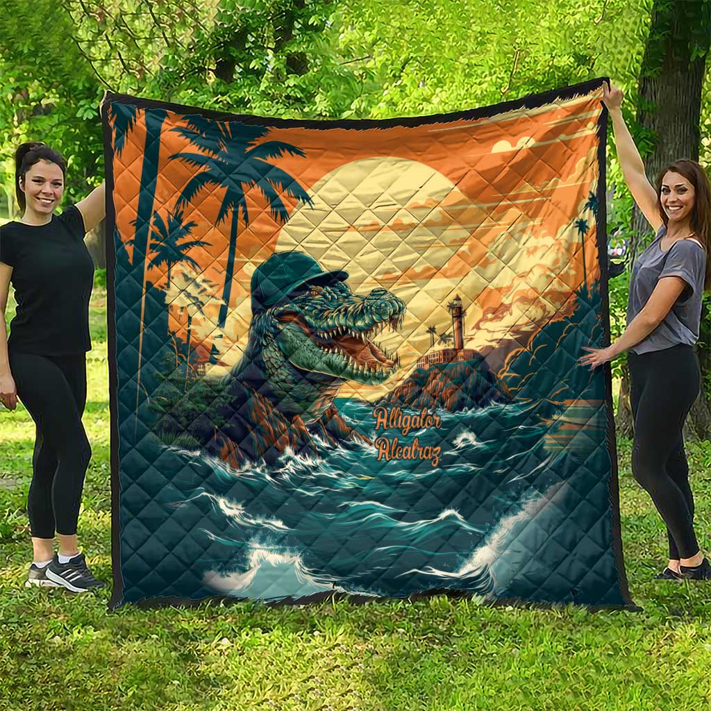 Everglades Alligator Alcatraz Vintage Quilt - Wonder Print Shop
