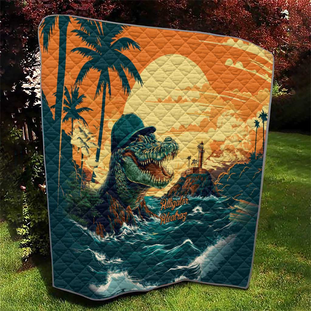 Everglades Alligator Alcatraz Vintage Quilt - Wonder Print Shop