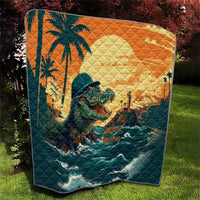 Everglades Alligator Alcatraz Vintage Quilt - Wonder Print Shop