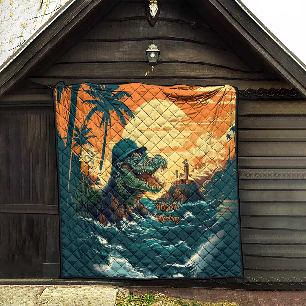 Everglades Alligator Alcatraz Vintage Quilt - Wonder Print Shop