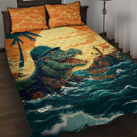 Everglades Alligator Alcatraz Vintage Quilt Bed Set - Wonder Print Shop