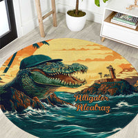 Everglades Alligator Alcatraz Vintage Round Carpet - Wonder Print Shop