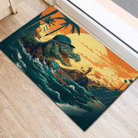 Everglades Alligator Alcatraz Vintage Rubber Doormat - Wonder Print Shop