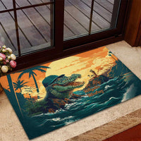Everglades Alligator Alcatraz Vintage Rubber Doormat - Wonder Print Shop