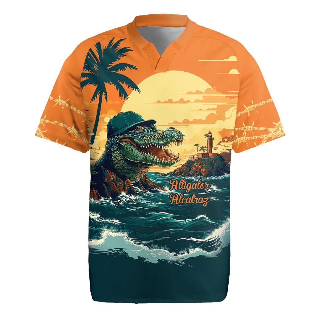 Everglades Alligator Alcatraz Vintage Rugby Jersey - Wonder Print Shop