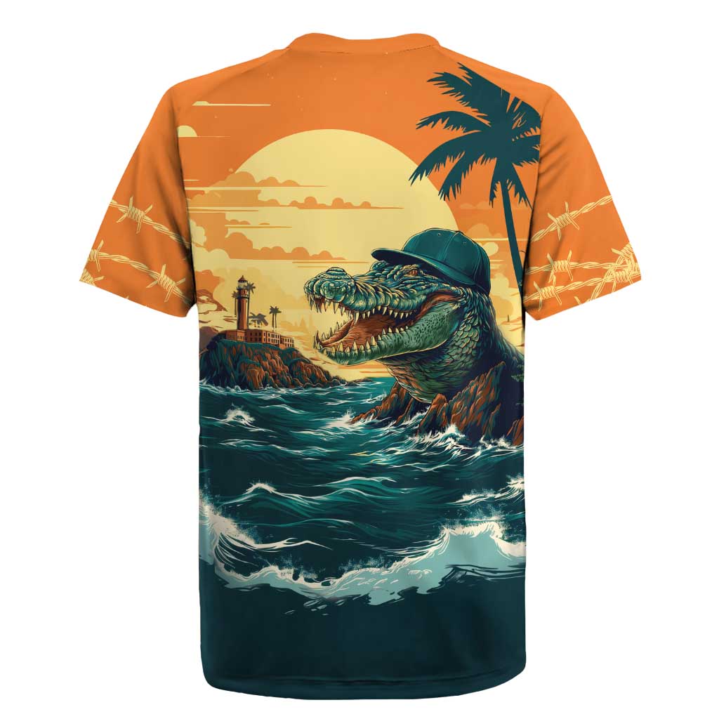 Everglades Alligator Alcatraz Vintage Rugby Jersey - Wonder Print Shop