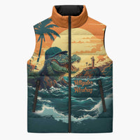 Everglades Alligator Alcatraz Vintage Sleeveless Puffer Jacket - Wonder Print Shop