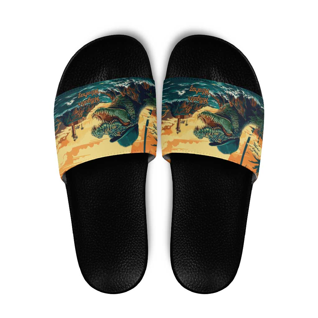 Everglades Alligator Alcatraz Vintage Slide Sandals - Wonder Print Shop