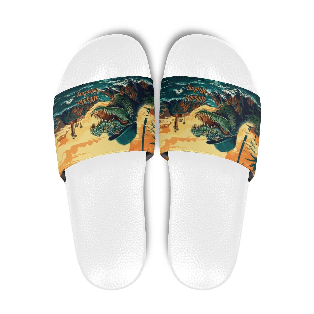 Everglades Alligator Alcatraz Vintage Slide Sandals - Wonder Print Shop
