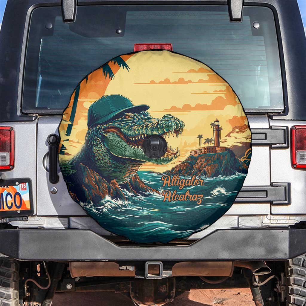 Everglades Alligator Alcatraz Vintage Spare Tire Cover - Wonder Print Shop