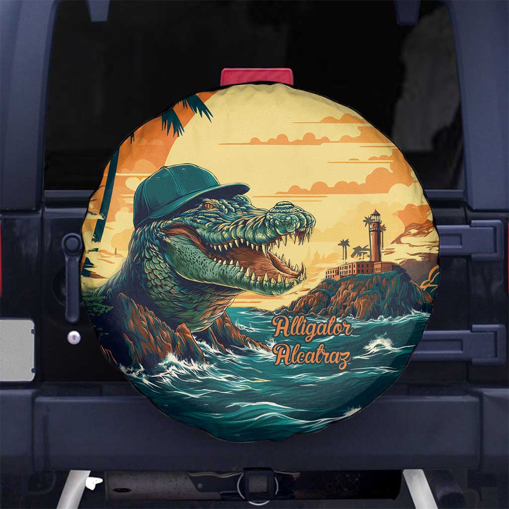 Everglades Alligator Alcatraz Vintage Spare Tire Cover - Wonder Print Shop