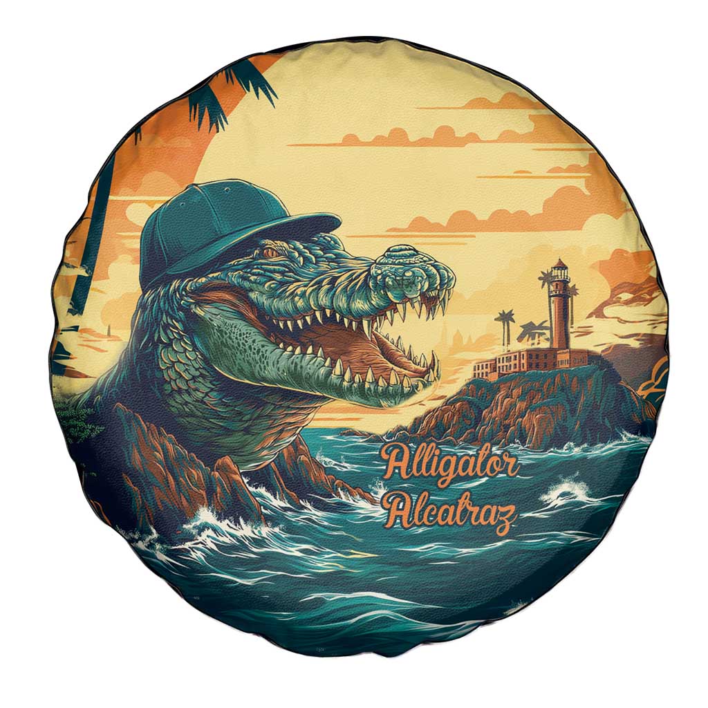 Everglades Alligator Alcatraz Vintage Spare Tire Cover - Wonder Print Shop