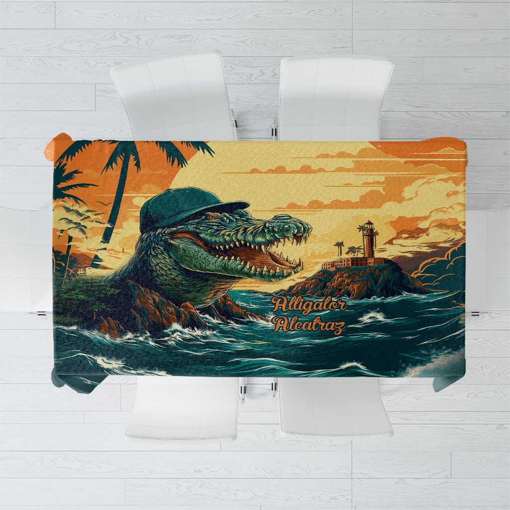 Everglades Alligator Alcatraz Vintage Tablecloth - Wonder Print Shop