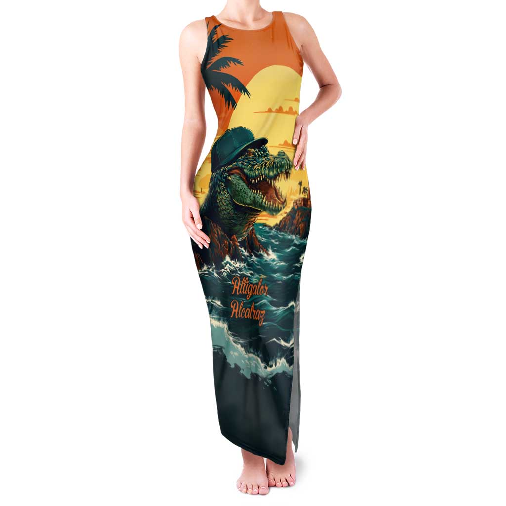 Everglades Alligator Alcatraz Vintage Tank Maxi Dress - Wonder Print Shop