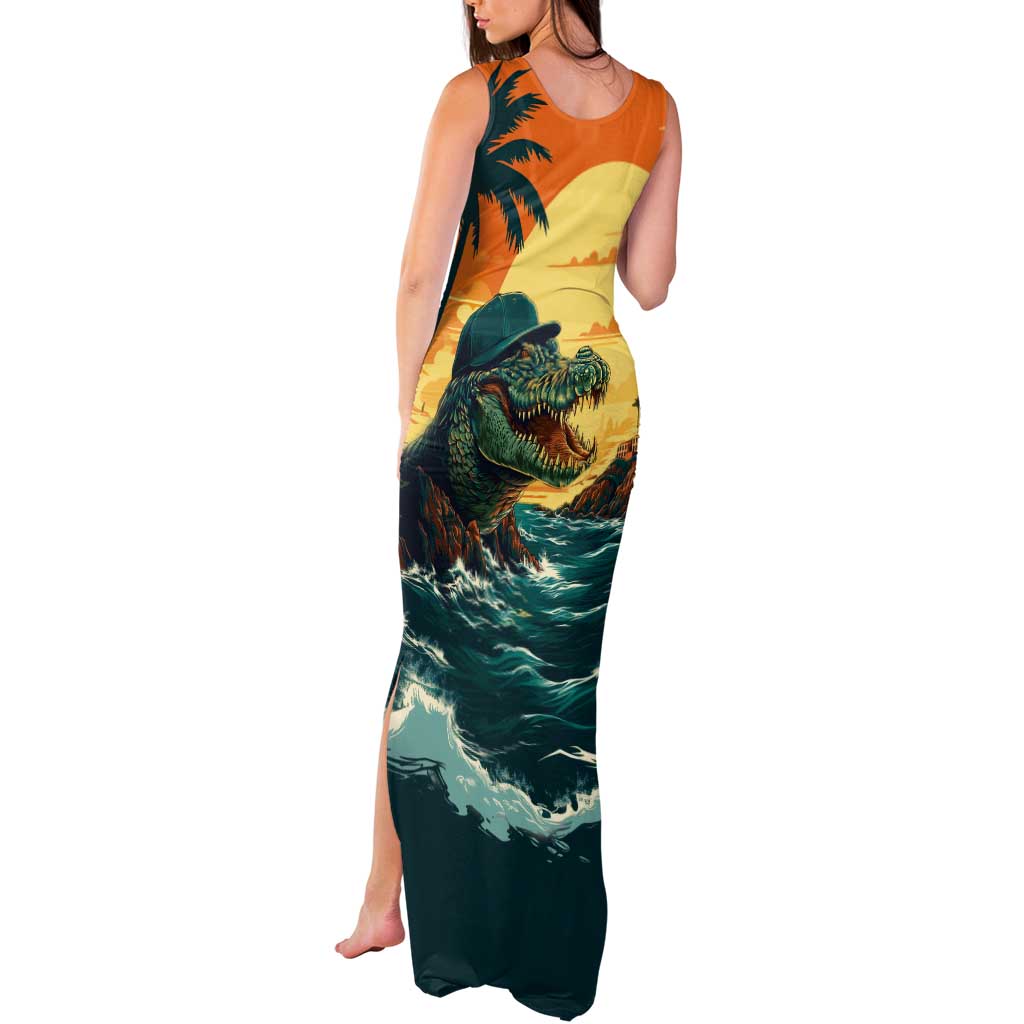 Everglades Alligator Alcatraz Vintage Tank Maxi Dress - Wonder Print Shop