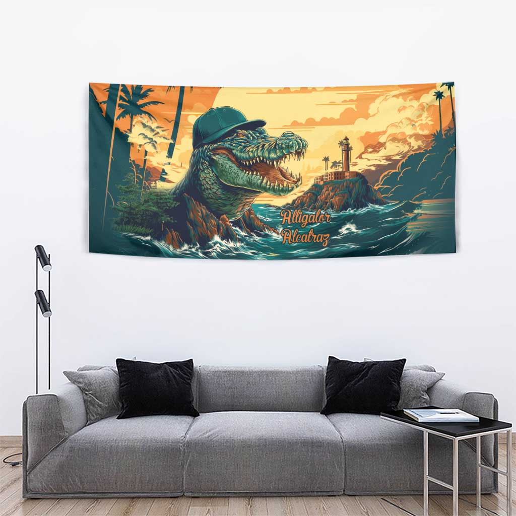 Everglades Alligator Alcatraz Vintage Tapestry - Wonder Print Shop