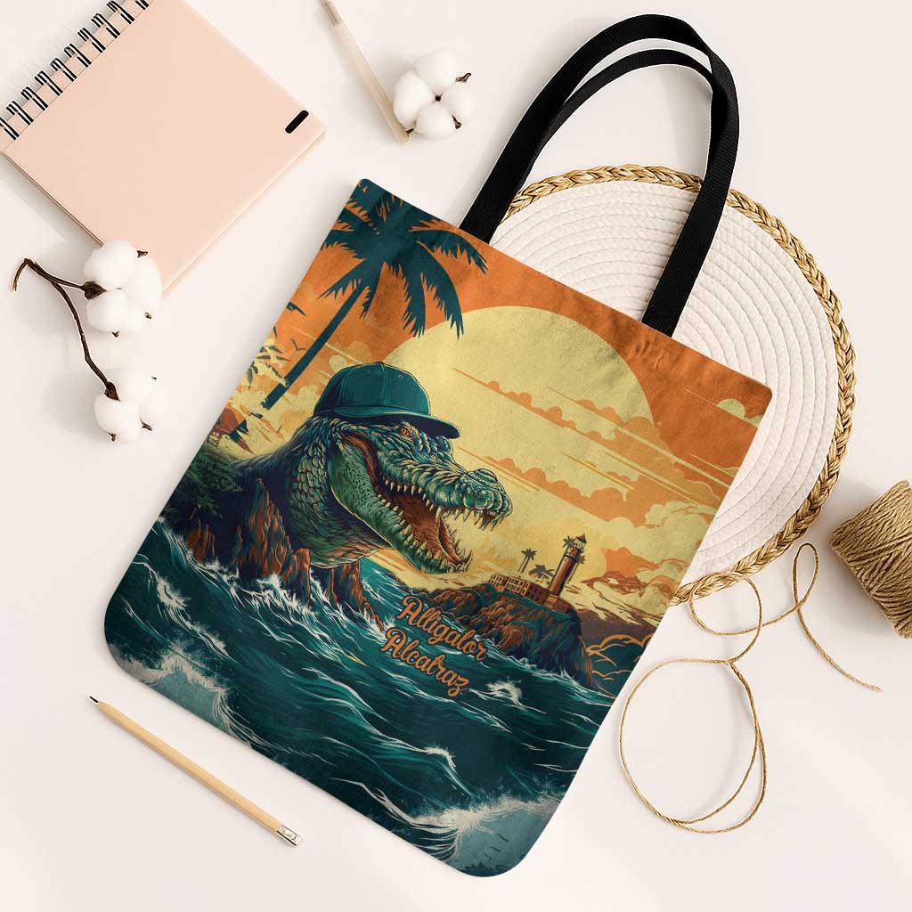 Everglades Alligator Alcatraz Vintage Tote Bag - Wonder Print Shop